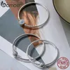 Bangle BAMOER 925 Sterling Zilver Snake Chain Bangle Armband Pave Setting CZ voor Vrouwen Hanger Charm Bead DIY Luxe Sieraden PAS904 ldd240312