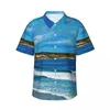 Chemises décontractées pour hommes Chemise d'impression de plage Parfum de l'océan Hawaii Mâle Vintage Blouses Manches courtes Y2K Vêtements personnalisés drôles