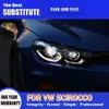 مصابيح تشغيل الأضواء أثناء النهار ، مؤشر إشارة انعطاف لصالح VW Scirocco R مجموعة المصابيح الأمامية 08-17 إكسسوارات السيارة المصباح الأمامي