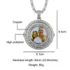 Bling Extra Large Memory Custom Heart Shaped Rotatable Circle Wings Photo Locket Diamond Charm Pendant Picture Necklaces Jewelry