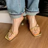 Slippers High Heels Pvc Women Summer Dress Shoes Luxury Sandals 2024 Designer Walking Flip Flops Pumps Slides Female Zapatos