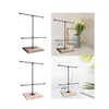 Jewelry Pouches Stand 2 Tier T Bar Necklace Bracelet Holder Organizer Rack For Countertop Store