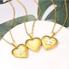 U7 ожерелье-медальон в форме сердца из нержавеющей стали для женщин, индивидуальное семейное изображение, лазерная гравировка, памятные украшения 240305