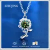 Ontwerper Sieraden 0.5ct Moissanite Hanger Ketting Sterling Zilver S925 Groen Geel Wit Kleur Diamant Zonnebloem Kettingen voor Vrouwen Gift