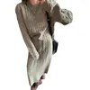 Abiti da lavoro Set di gonne autunnali e invernali Abito da 2 pezzi per stile femminile che indossa un maglione pigro sciolto lavorato a maglia sottile mezzo caldo