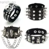 Braccialetto 2023 di nuova moda Harajuku Rock Spikes Rivetto Catene in pelle Bracciali per donna Uomo Gotico Polsino largo PU Bracciale in pelle Bangle ldd240312