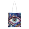 Sacos de compras Olho personalizado vejo você bolsa de lona mulheres laváveis mantimentos mal olhos místico abstrato arte shopper tote