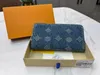 Long zipper WALLET the most stylish way to carry around money cards and coins women Denim Blue purse card holder long business women wallet with box