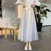 Skirts 2024 Women 7 Color Block Bow Tulle Ball Gown Skirt Elegant High Waist Fairy Mesh A-line For Spring Summer P274