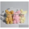 Other Festive Party Supplies Wholesale 100Pc/Lot 4Cm Soft Mini Joint Rabbit Pendant P Bunny For Key Chain Bouquet Toy Doll Diy Ornamen Dhpsx