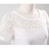 Blouses Femme Chemises Nouvelles femmes chemisier en mousseline de soie dentelle Crochet Fe chemises coréennes dames haut blouse chemise chemisiers blancs Slim Fit TopsL24312