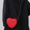 Fashion Crossbody Bag Eagle Head Design Light Luxury Texture Chain Rhombus Embroidery Thread Peach Heart Women 2024 240228