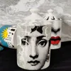 Ceramic Candle Holders Handmade Incense Candles Jar Girl Face Red Lip Cloud Cup Living Room Study Ornaments Home Decor Crafts285n