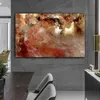 Wangart – peinture à l'huile de nuage gris et rouge, grande taille, tableau mural pour salon, toile, affiche d'art moderne et impression 2463