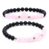 Pietre naturali da 6 mm Fili di perline Piramide sfaccettata Braccialetti con ciondoli Moda Ametista Quarzo rosa trasparente Zaffiro Bracciale occhio di tigre Uomo Donna Perline Gioielli Regali