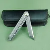 Wysokiej jakości A5021 High End Knife Cpm-D2 Stal Stone Wash Tanto Point Blade CNC TC4 TITANIUM ALOKINE BALL BALL NARVE