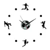 ウォールステッカーミュートクロックDIYフットボールアクリルミラーホームデコレーション用の壁画デカールcnim clocks260w