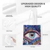 Einkaufstaschen Custom Eye See You Canvas Tasche Damen waschbare Lebensmittel Evil Eyes Mystic Abstract Art Shopper Tote