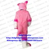 Mascot Costumes Pink Long Fur Furry Sexy Wolf Fox Husky Dog Fursuit Mascot Costume Adult Cartoon Character Head Very Big Beauty Parlor Zx672