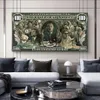 Graffiti Street Money Art 100 Dollar Canvas Painting Plakaty i nadruki Wolf of Wall Street Pop Art for Sali Decor244i