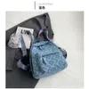 Hot European and American Designer Bag Factory Online Wholesale Retail High Athetic Denim Knitted Backpack with Large Capacity New Leisure Fashion Travel Bag