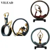 VILEAD Abstrakte Yoga-Figur aus Kunstharz, kreative Dame und Mädchen, Miniaturen, schönes Modell für Heimdekoration, Hochzeitsdekoration, T200703239f
