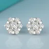 Boucles d'oreilles en argent Sterling 925 pour femmes, bijoux fins, cadeau de saint-valentin, Halo de diamant Moissanite