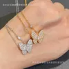 V Necklace High Version Fanjia Beimu Butterfly Necklace CNC Precision S925 Silver Plated 18k Thick Gold Net Red Samma stil