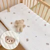 Lenzuolo con angoli per culla in stile coreano trapuntato in cotone per bambini nati Biancheria da letto per bambini Culla Coprimaterasso 240307