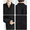 Camicia tinta unita da uomo Camicie nere a maniche lunghe Camicette comode coreane Casual larghe classiche monopetto 240307