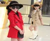 Nuova primavera autunno ragazze lungo trench doppio petto trapuntato bottoni giacche moda per bambini con cintura costumi per bambini iKvx8901447