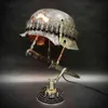Objetos decorativos estatuetas decoração para casa capacete da segunda guerra mundial lâmpada de mesa lâmpada de relíquia de guerra lâmpada de relíquia de guerra artesanato de decoração de resina 263j