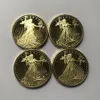4 Uds. Insignia no magnética dom eagle 2011 2012 chapada en oro 32 6 mm estatua americana gota monedas aceptables269N