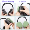 Pour boîtier métallique Airpods Max casque écouteurs accessoires coloré TPU Silicone étui de protection étanche AirPod Maxs capuchon d'oreille en alliage métallique couvercle de casque