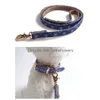 Dog Collars Leashes Dog Collars Leashes DHS Luxury Designer Collar PatternPu Leather Pet