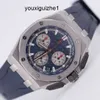 العلامة التجارية التكتيكية AP Watch Royal Oak 26420TI DISC الأزرق Chronograph Men's Watch Titanium Metal Automatic Swiss Swiss Luxury Date Disple