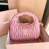 Bolso Cleo de diseñador rosa para mujer Bolso Miui Satchel Tote Wander Matelasse Underarm Tramp Correas de cuero de lujo clutch Bolso de mujer Bolso bandolera Tote