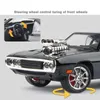 Fast Furious 7 Dodge Charger R/T 1/24 Diecast Alloy Miniature Toy Car Model Pull Back Sound Light Collection Gift For Boy Kid 240306