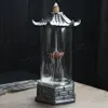 Pagoda Shape Backflow Incense Burner With Acrylic Protective Cover Ceramic Smoke Waterfall Incense Aromatic Holder Home Decor3316