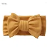 Hårtillbehör Q81A Baby Bowknot pannband stickad stretchig turban elastisk stor bågar band för huvud wrap barn småbarn huvudbonader