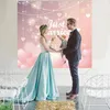 パーティーデコレーションウェディングデーの小道具カラフルなピンクのロマンチックな背景大きな背景バナー200x180cmバレンタイン用
