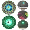 Ponto luminoso pintura diamante mandala relógio diy broca completa forma especial pintura diamante ponto cruz relógio de parede decoração casa presente