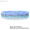 Bangle 4Pcs/Set Crystal Bracelets For Women Girls Natural Stone Beads Bracelets Grey pink White blue series Crystal Fashion Jewelry ldd240312