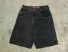 JNCO Shorts Y2K Hip Hop Gráfico Impressão Baggy Denim Gym Shorts Mens Womens Verão Harajuku Gótico Homens Basquete Shorts 240329