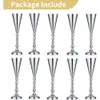 10 PCS Tablett Silver Metal Wedding Flower Trumpet Vase 165 tums borddekorativ hemdekoration Freight Free 240306