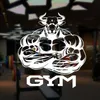 Gymlogotyp Bull Muskler Bodybuilder Wall Stickers Vinyl Home Decoration Gym Club Fitness DECALS borttagbar självhäftande Mural2534