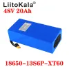 LIITOKALA 18650 48V 20AH 13S6P 리튬 배터리 팩 48V 20AH 1000W 전기 자전거 배터리 20A BMS 54.6V 2A 충전기 내장