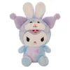 40cm New tie dye turns into Cinnamorol Stuffed toy Colorful melody Kuromi doll