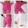 Pantaloni attivi Fitness stampato digitale con stampa leopardata Yoga senza cuciture a vita alta con gradiente sportivo per le donne