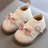 Chaussures en cuir PU pour bébés filles, premiers pas, Style coréen, avec nœud papillon, princesse à semelle souple